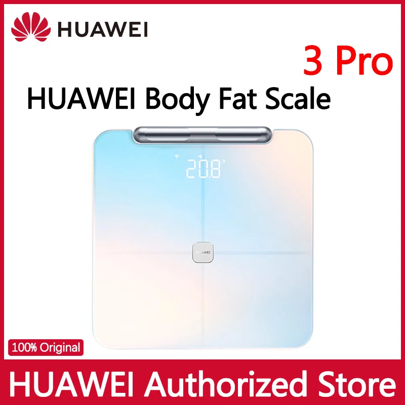 Smart Glass Body Fat Scale 3 Pro Huawei With WiFi And Bluetooth Connectivity — Soft Pastel Gradient | KIMLUD