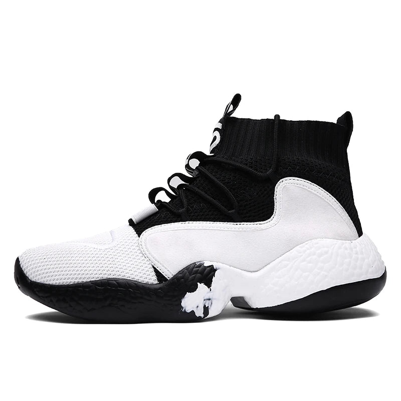 Men's Sneakers – Breathable Lace-Up – Colorful Sock Shoes | KIMLUD