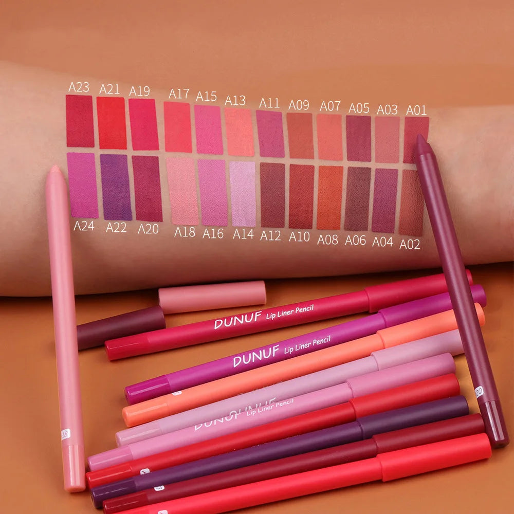 Matte Lip Pencil Contour Lip Liner Long-Lasting Waterproof Hydrating Formula — Red | KIMLUD