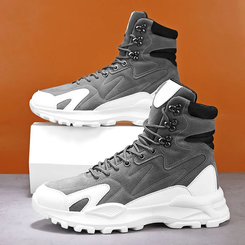 Men's Ankle Boots - Breathable Lace-Up - Ankle Boot | KIMLUD
