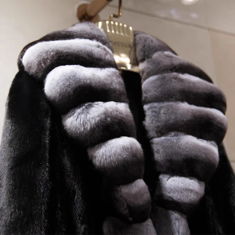 Mink Fur Coat – Velvet Finish – Long Silhouette | KIMLUD