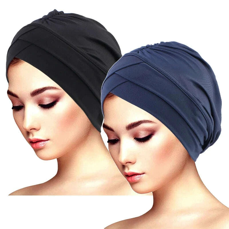 2pcslot-classic-pleated-turban-hat-elegant-solid-color-head-wraps-headscarf-breathable-elastic-beanies-chemo-capkimludkimlud-35576930