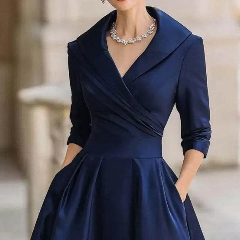 Women's Fashion Dress New Style V-neck Waist-hugging Makes You Look Slim And Elegant Long Sleeves Maxi Prom Dresses For Women