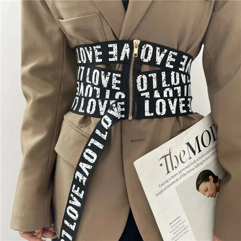 getspring-women-cummerbunds-letter-printed-zipper-black-wide-belt-fashion-elastic-waistband-all-match-ladies-waist-band-corsetkimlud-womens-fashion-34620989