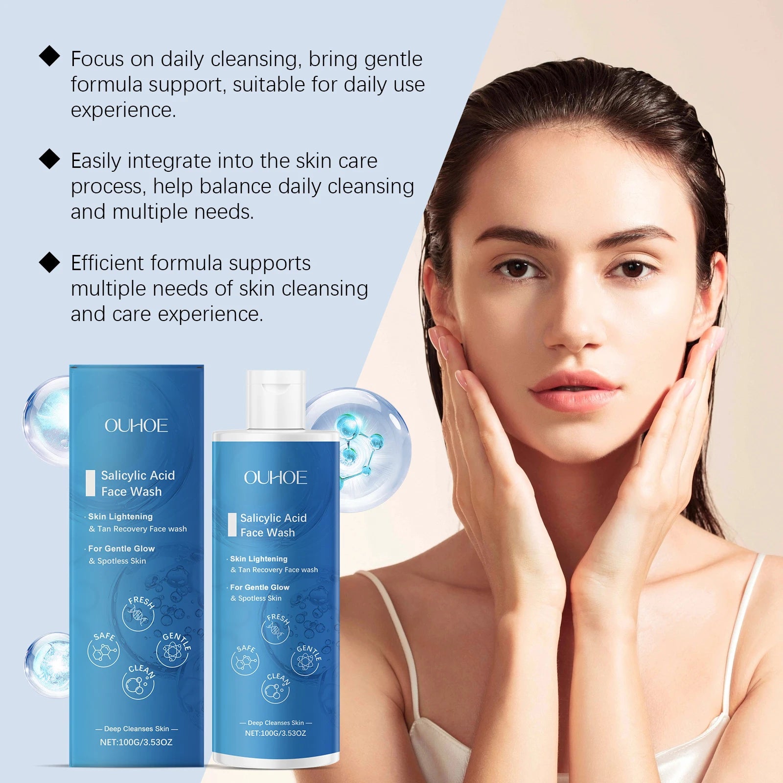 Salicylic Acid Facial Cleanser Acne Treatment — Blue | KIMLUD