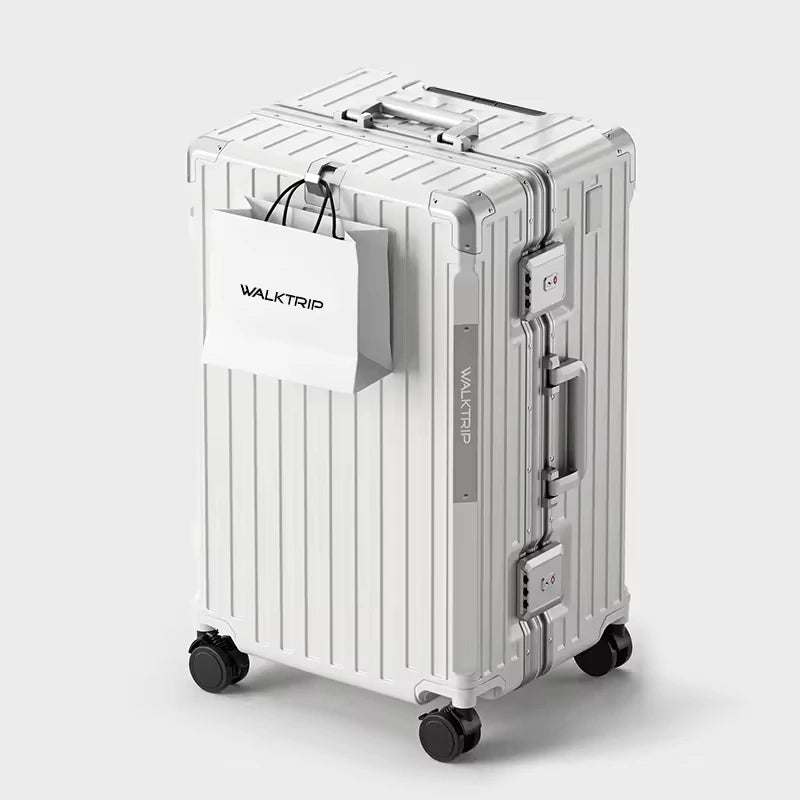 Aluminum Frame PC Rolling Luggage Solid — Gray | KIMLUD