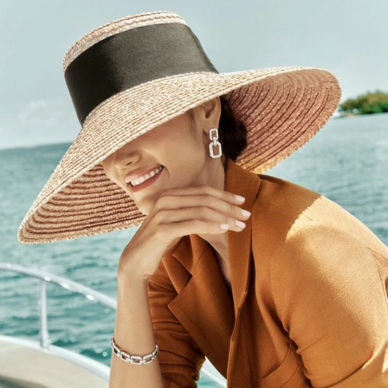 Wheat Straw Sun Hat With Ribbon Bow — Wheat | KIMLUD