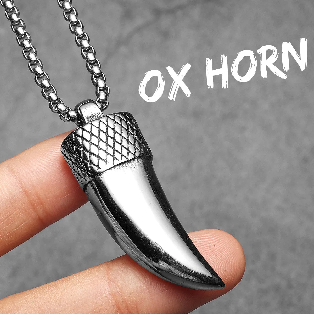Ox Horn Amulet Men Necklaces With Pendant Stainless Steel Simple Jewelry For Male Women Punk Hip Hop Accessories Gifts Wholesale