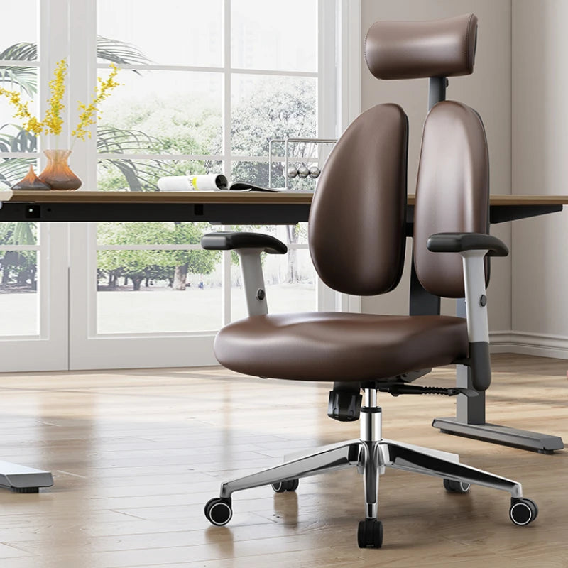 Premium Metal Office Chair With Armrests And Smooth Swivel Wheels — Black | KIMLUD
