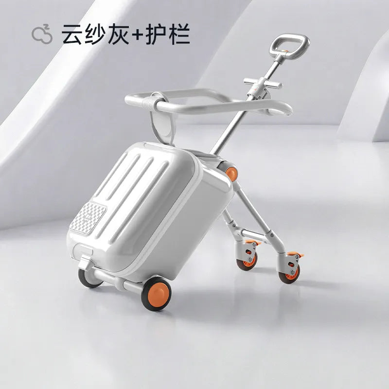 PC Luggage Ride-On Suitcase 2-In-1 With LED Lights — Multicolor | KIMLUD