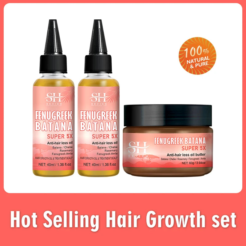 Batana Chebe Oil Set Hair Growth 5x — Blush | KIMLUD
