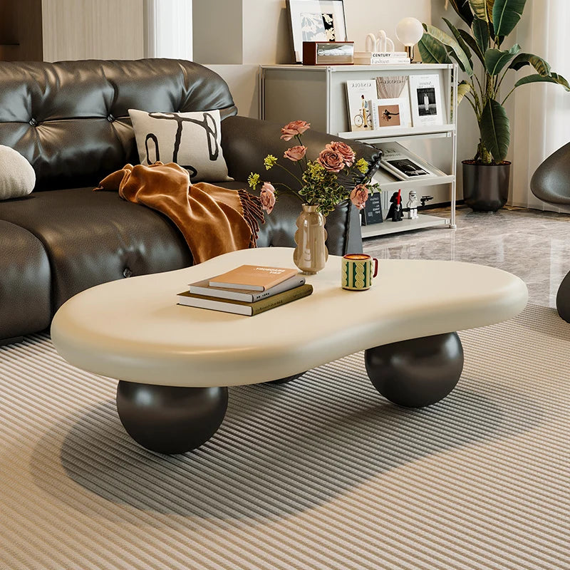 Nordic Cloud Shaped Coffee Table Solid Wood — Natural Wood | KIMLUD