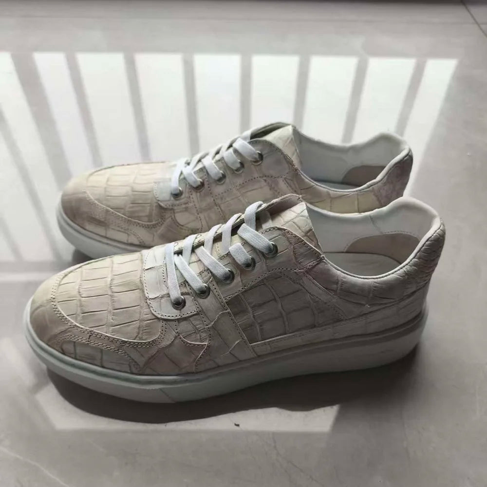 2025 new arrival Fashion Crocodile Skin causal shoes men,male Genuine leather Sneakers pdd665