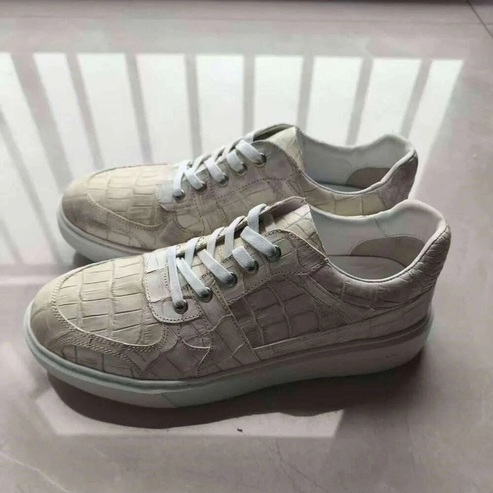 KIMLUD, 2025 new arrival Fashion Crocodile Skin causal shoes men,male Genuine leather Sneakers pdd665, KIMLUD Womens Clothes