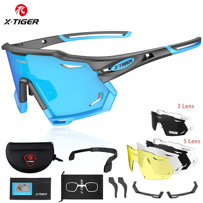 X-TIGER Cycling Glasses UV400 Photochromic Cycling Sunglasses Sports Polarized Men's Sunglasses MTB Racing Bike Glasses Eyewear