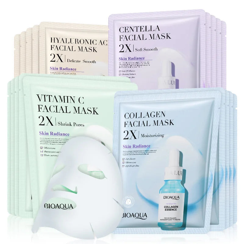 30Pcs Face Mask Sets Fresh Fruit Face Care Sheet Masks Hydrating Anti-aging Oil Control Acne Treatment Facial Mask Skin Care Set