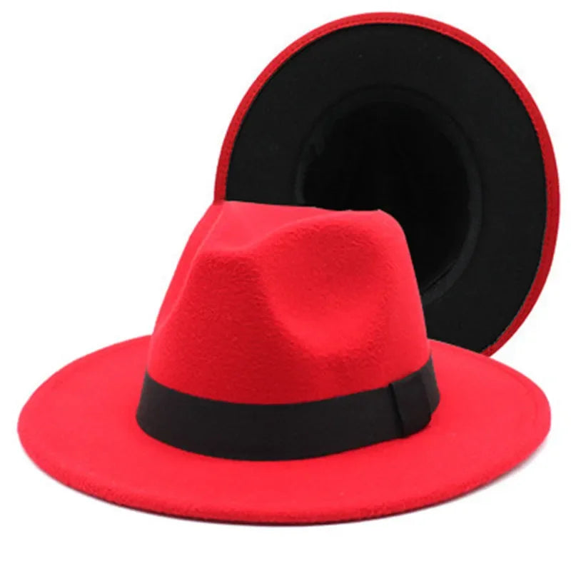 Fedora Hat – Double Sided – Polyester – Black And White | KIMLUD