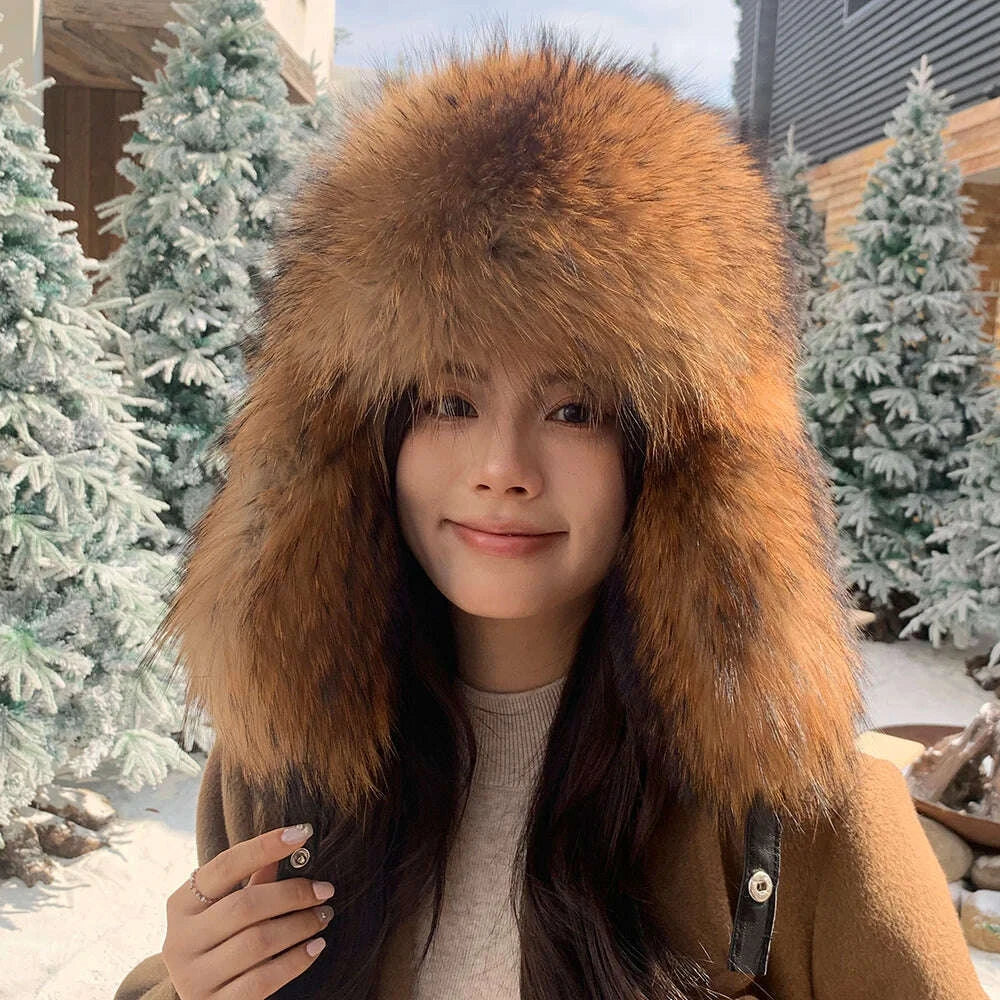 natural-raccoon-fur-caps-russian-hat-unisex-trapper-fur-cap-aviator-trooper-winter-thickened-and-warm-flaps-ski-hat-bomber-hatskimlud-womens-fashion-34622476