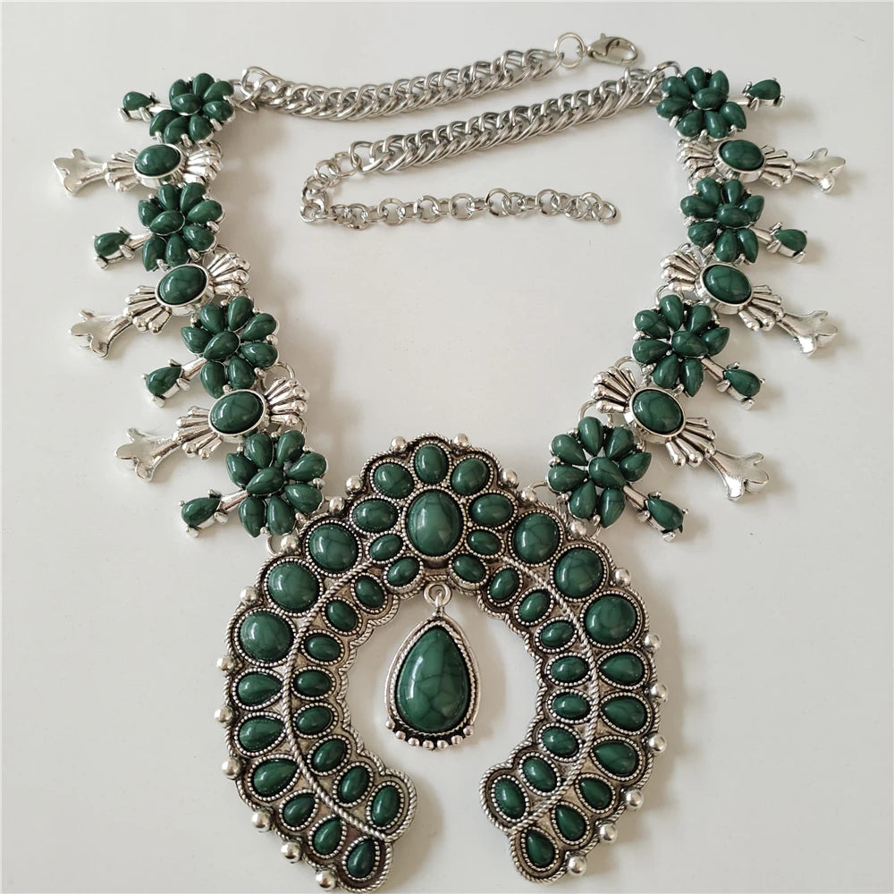 Jewelry Set – Boho Ethnic Turquoise – Resin – Turquoise | KIMLUD