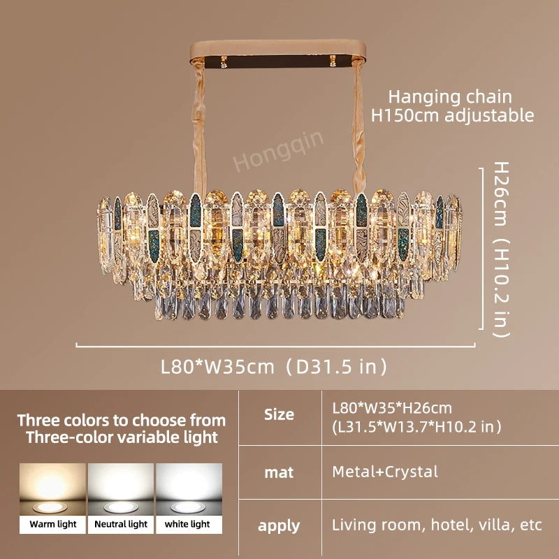 Ceiling for Dining Room Modern Led Crystal Chandelier Ceiling Hanging Lamp for Living Room Villa Loft Pendant Lighting