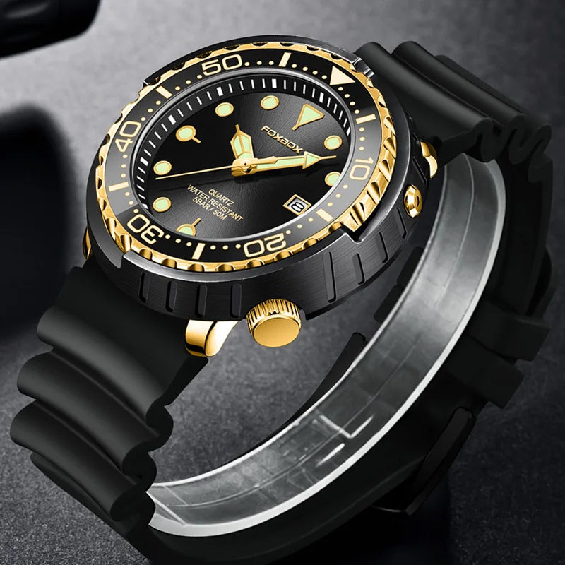 New Watch For Men Fashion Silicone Belt Chronograph Sport Wristwatch 50M Waterproof Luminous Dive Male Clocks Relogio Masculino