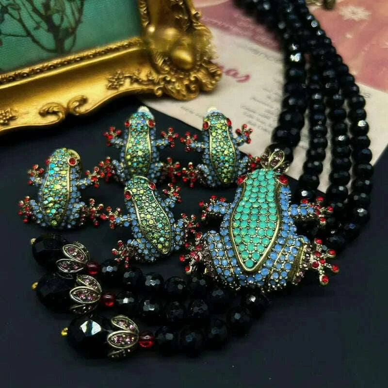 european-and-american-style-retro-elegant-tassel-inlaid-zircon-frog-shaped-necklace-earring-set-fashionable-womens-jewelrykimlud-womens-fashion-34624863