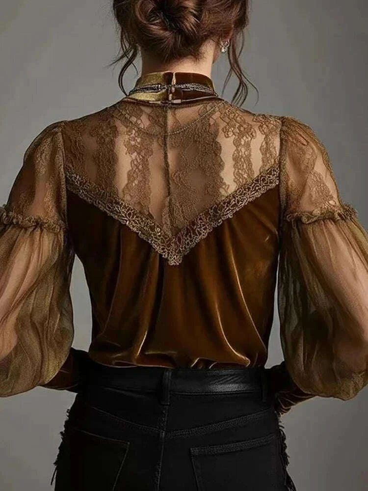 lace-sheer-sexy-velvet-women-blouse-brown-round-neck-puff-sleeve-elegant-slim-female-autumn-top-fashion-high-street-chic-shirtskimludkimlud-35558620