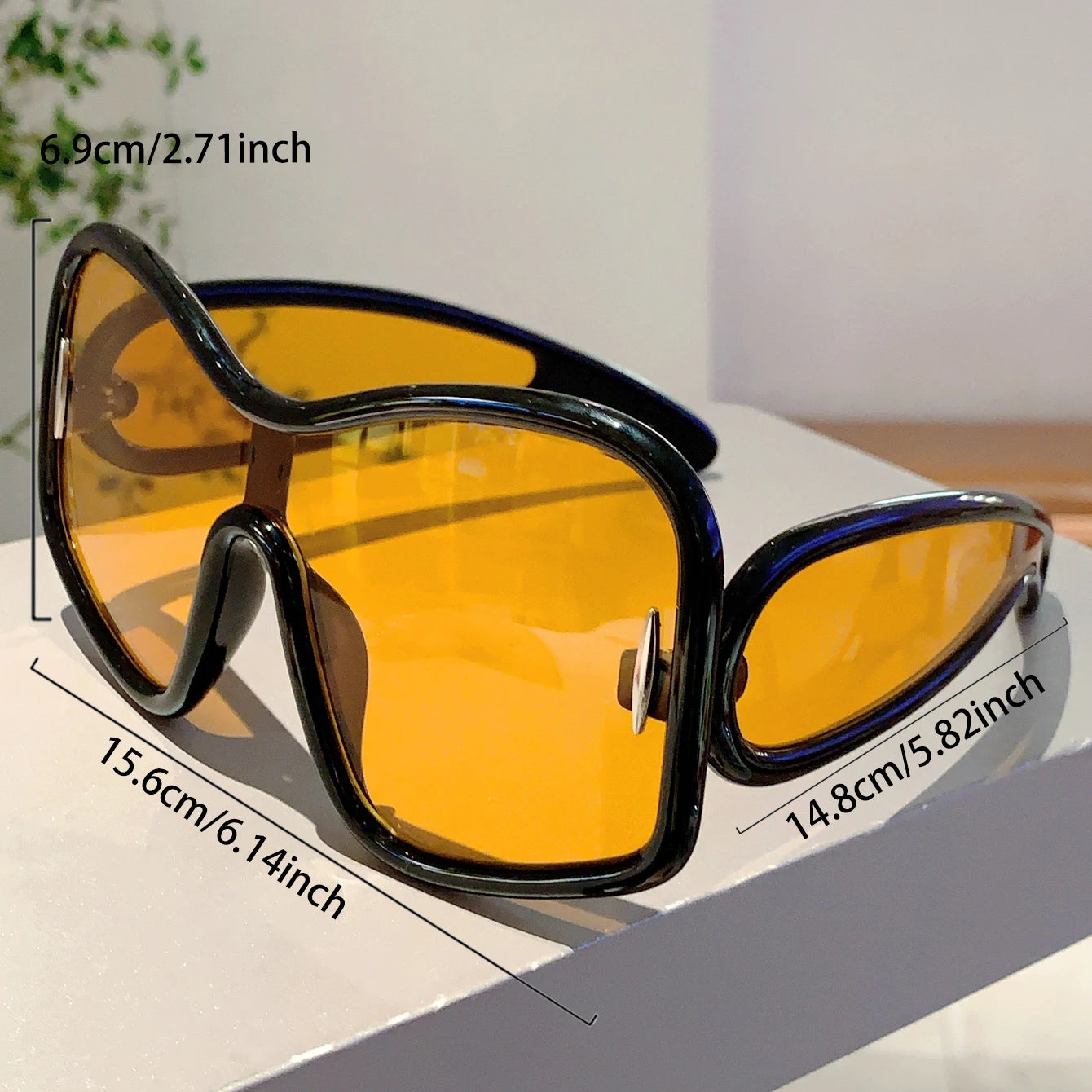 Oversize Square Sunglasses Designer — Green | KIMLUD
