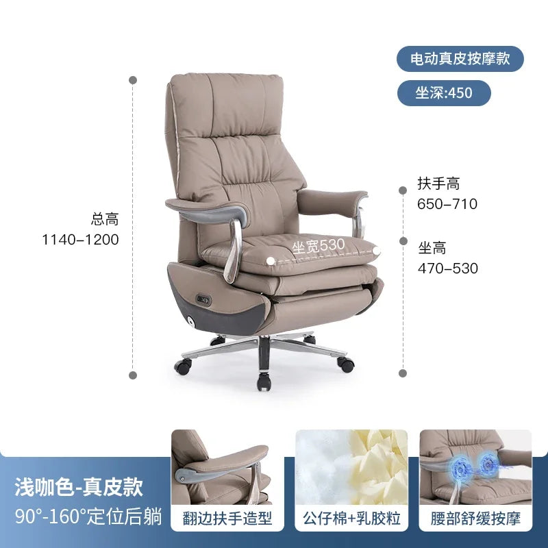 Executive Office Chair Swivel Ergonomic Armrest — Black | KIMLUD