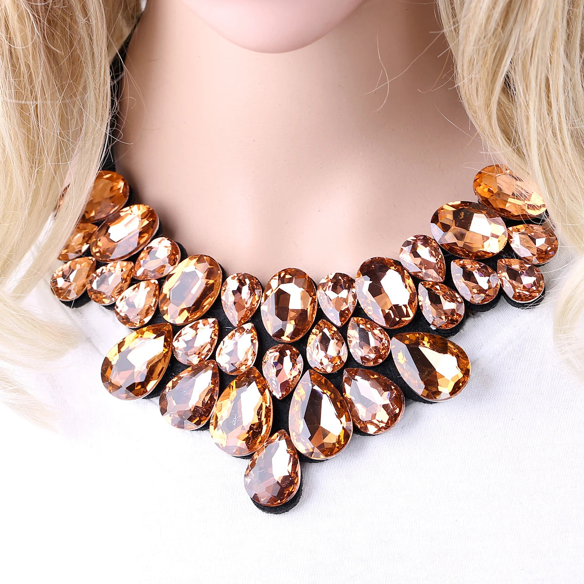 Crystal Bohemian Choker Necklace – Crystal – Choker | KIMLUD