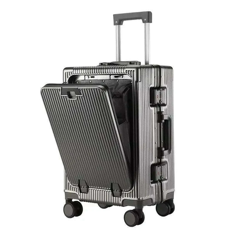 suitcase-front-opening-pocket-aluminum-alloy-frame-rolling-luggage-with-usb-charging-plug-trolley-carry-on-case-bag-with-wheelkimlud-womens-fashion-34613034