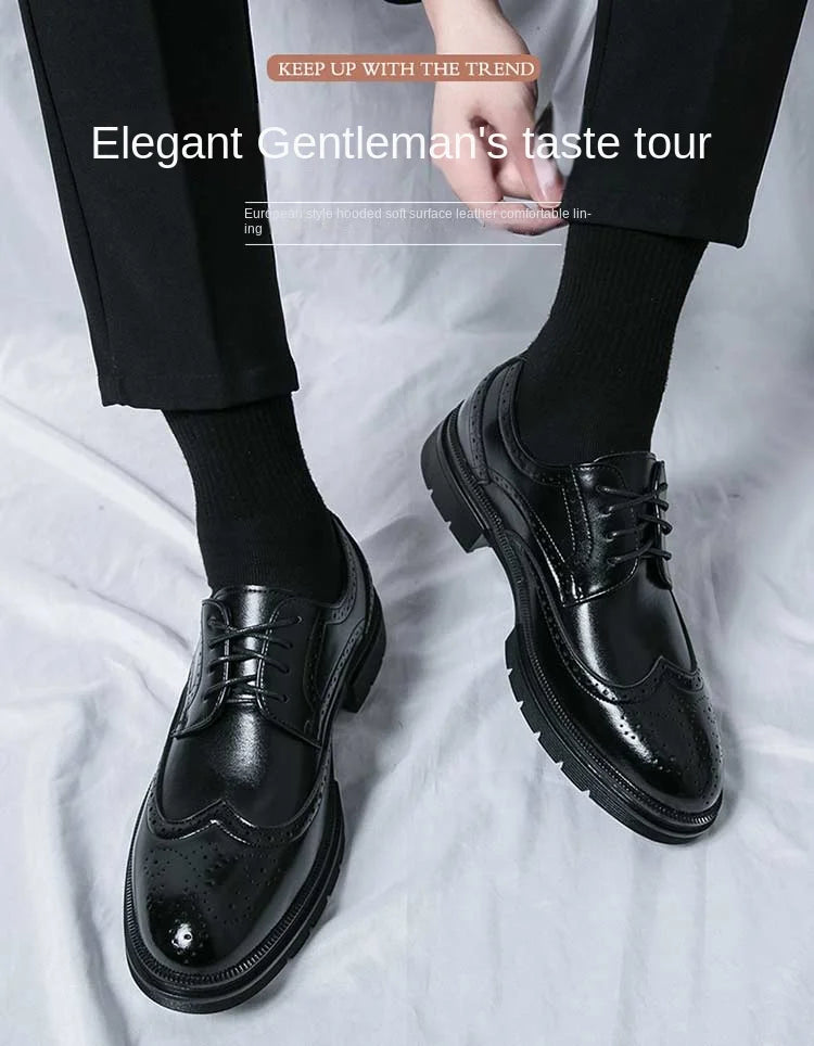 Handmade Men's Wingtip Oxford Shoes Black Leather Brogue Men's Formal Leather Shoes Classic Business Formal Men's Shoes Oxfords