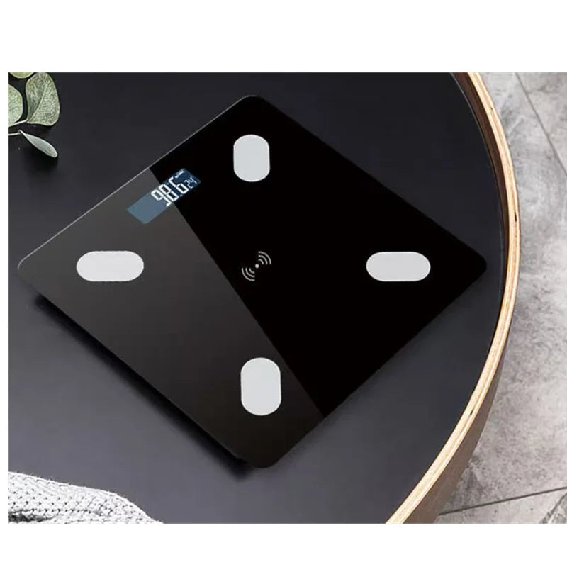 Smart Digital Bathroom Scale Body Fat With App Bluetooth — Black | KIMLUD