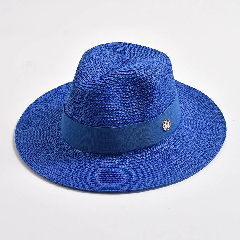 Panama Style Sun Hats Ribbon Decoration — Natural | KIMLUD