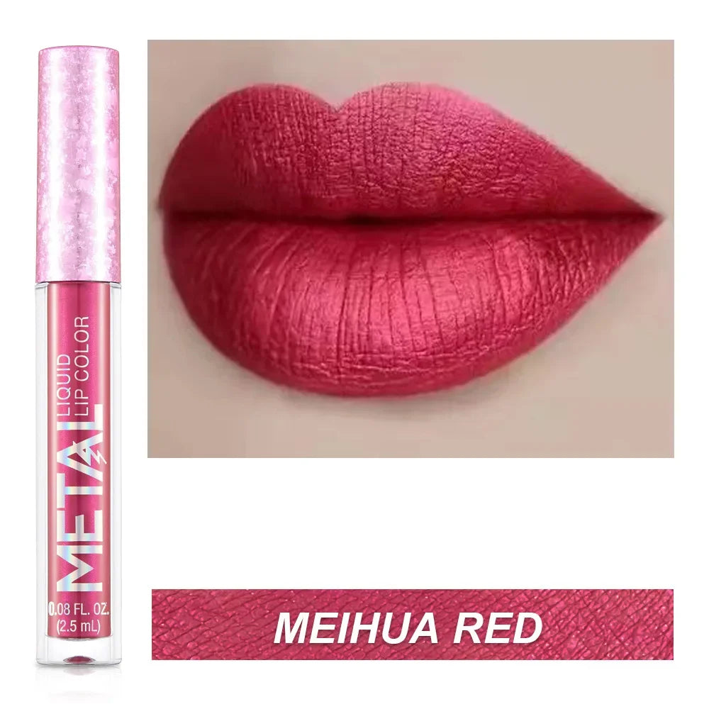 Liquid Lipstick – Glitter Metallic Waterproof Shine | KIMLUD