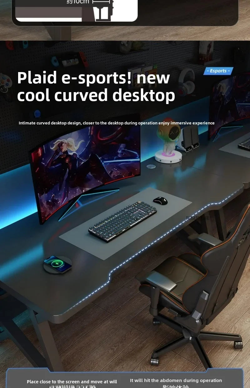 L-Shaped Double Computer Desk Home Office — Black | KIMLUD