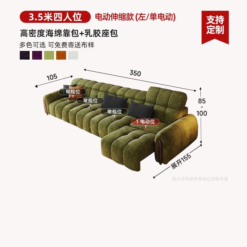 Chinese Style Living Room Sofa Multifunctional Smart Seating — Olive Green | KIMLUD