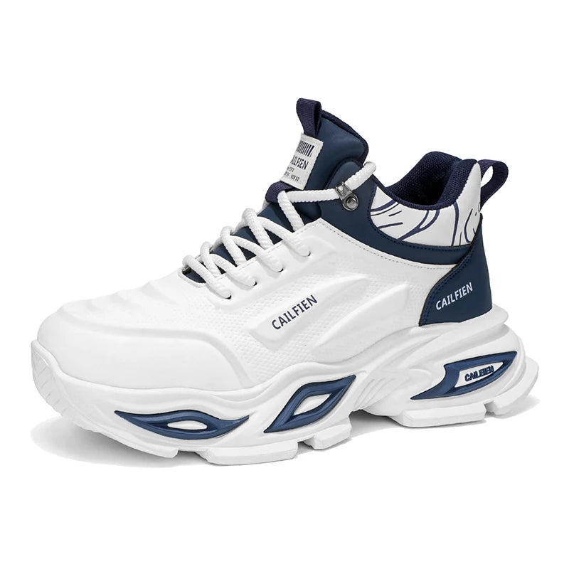 Men's Running Shoes – High Top – Wear-Resistant Thick Sole – All Season | KIMLUD