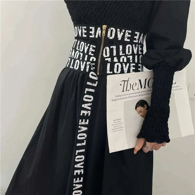 getspring-women-cummerbunds-letter-printed-zipper-black-wide-belt-fashion-elastic-waistband-all-match-ladies-waist-band-corsetkimlud-womens-fashion-34620993