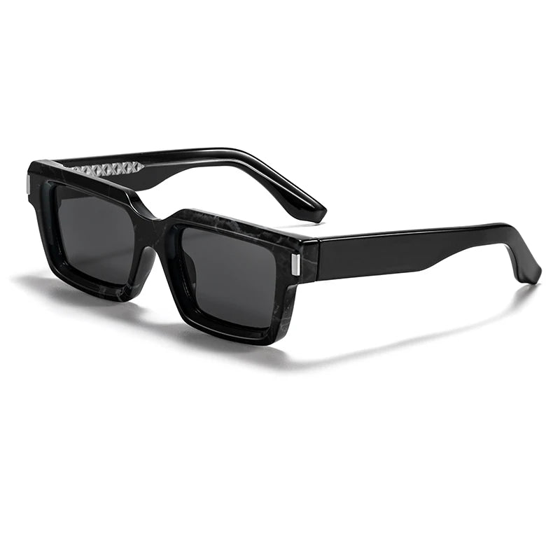 Punk Vintage Square Sunglasses Small Frame — Black | KIMLUD