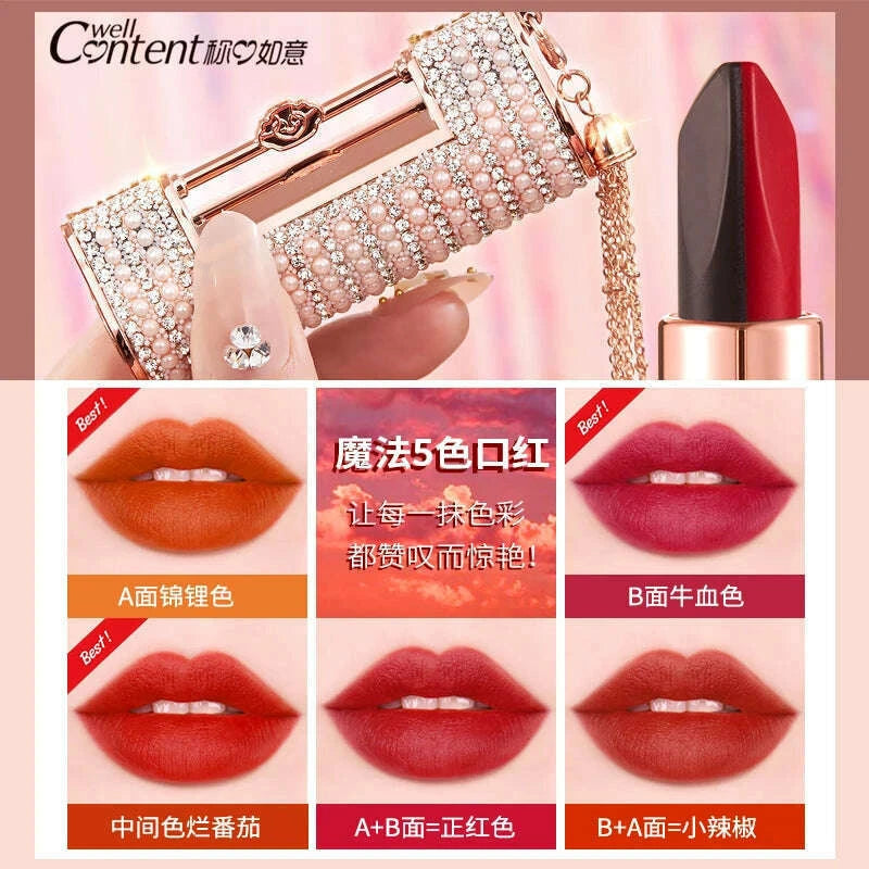 5-in-1-colors-lipstick-matte-velvet-sexy-red-lip-tint-smooth-long-lasting-waterproof-easy-to-wear-magic-lip-makeup-for-women-kimlud-kimlud-33917399