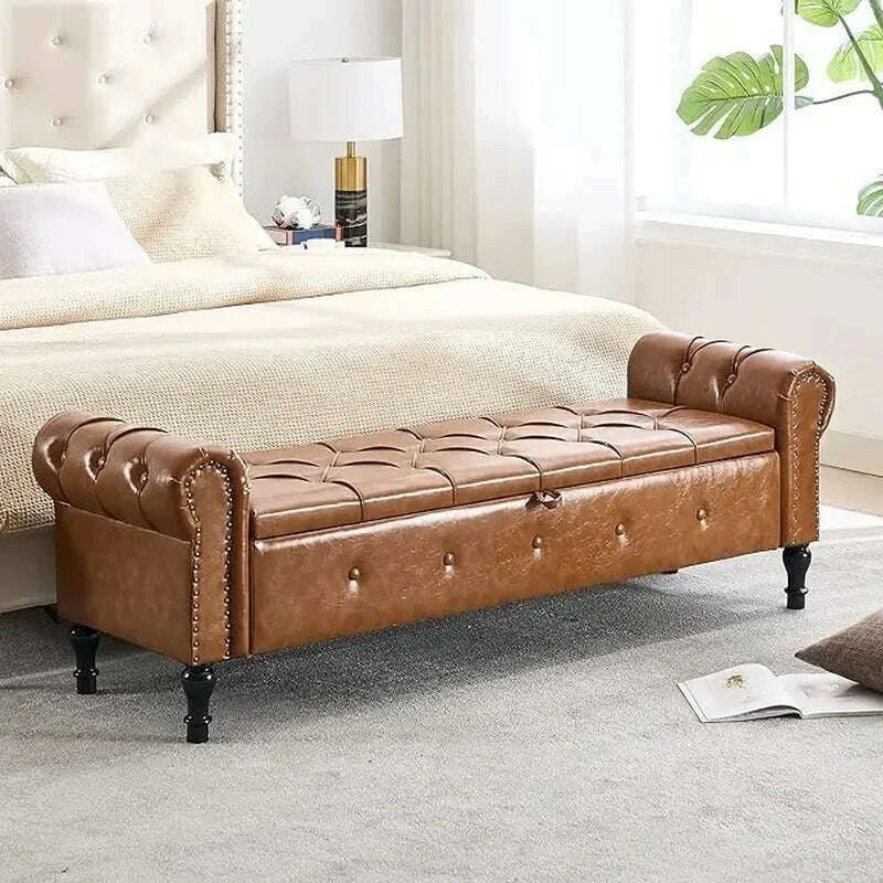 velvet-tufted-storage-bench-67-bedroom-end-of-bed-bench-king-size-with-rolled-arms-button-ottoman-benchkimlud-womens-fashion-34604690