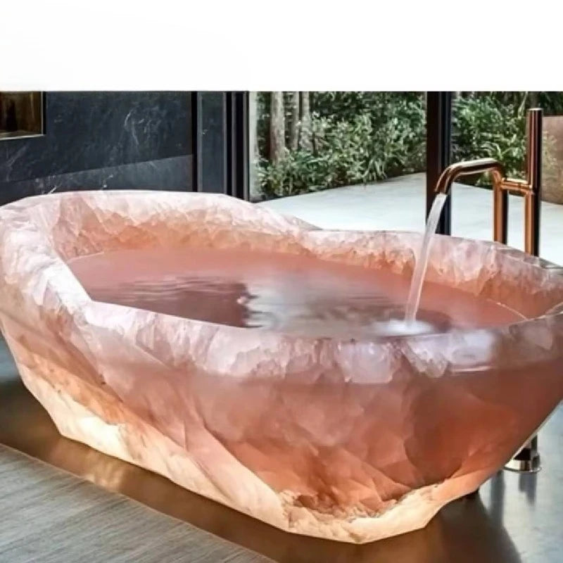 KIMLUD, Irregular pink agate bathtubs for custom apartments and villas, KIMLUD Womens Clothes