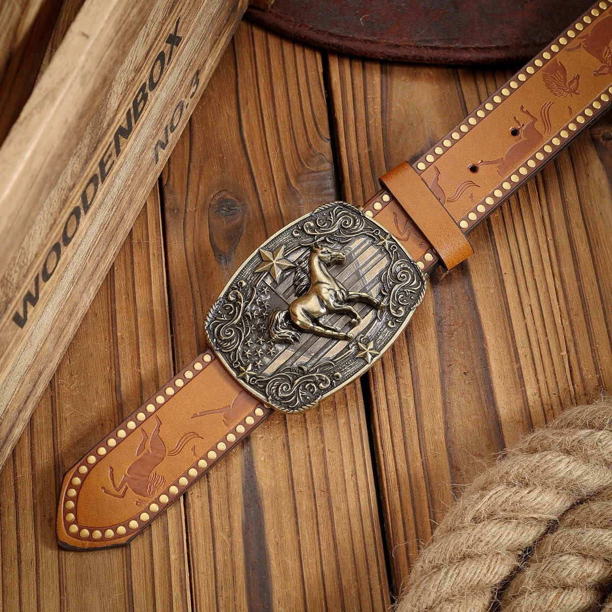 Luxurious Premium Western-Style PU Belt — Black | KIMLUD