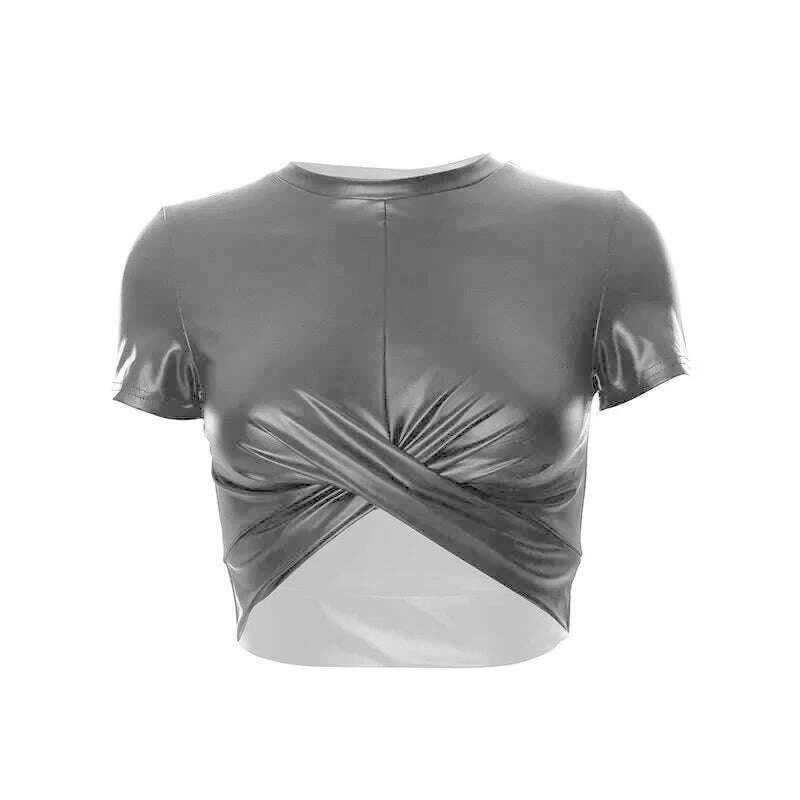 2024-womens-tight-t-shirt-springsummer-new-bright-lacquer-leather-cross-short-top-for-womenkimlud-womens-fashion-34602420