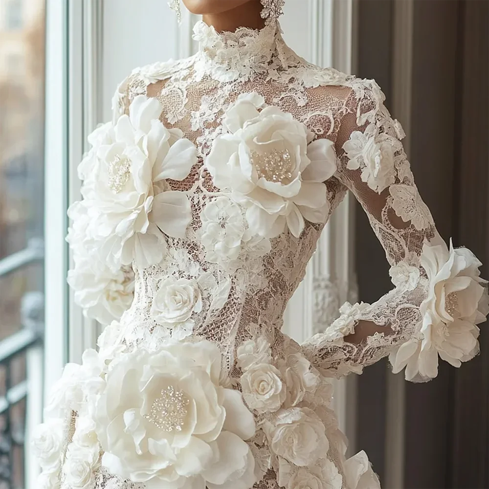 Floral High Collar Cocktail Dress | KIMLUD Floral High Collar Cocktail Dress | KIMLUD