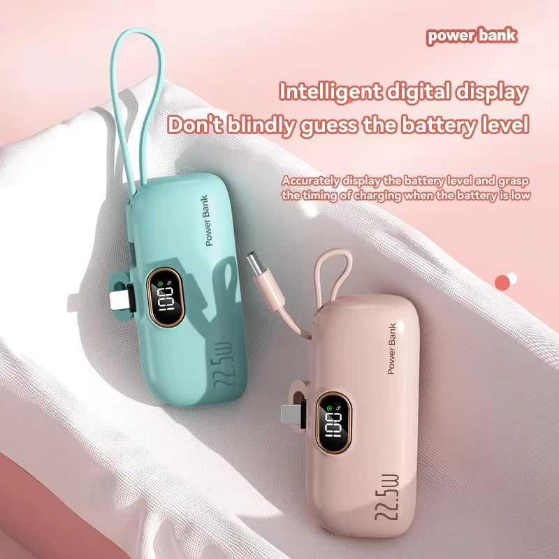Xiaomi Mijia 30000mAh Mini Portable Power Bank Capsule Mobile Power Supply Emergency External Battery Fast Charger For iPhone 16