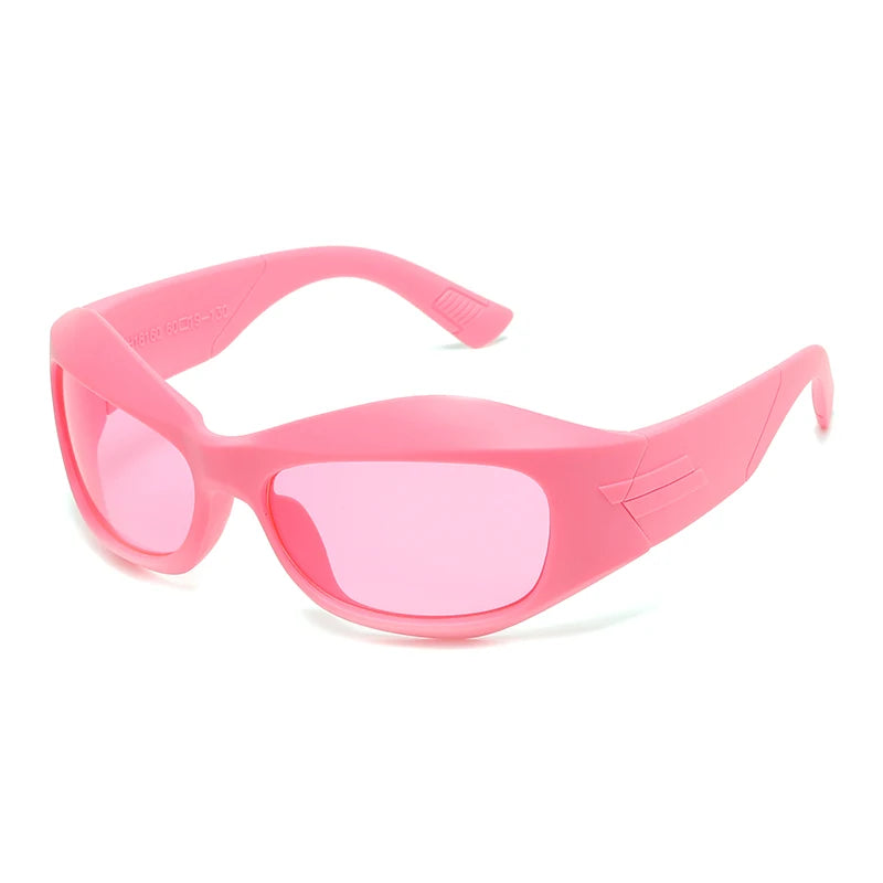 Steampunk Style Sunglasses Curved Lenses — Multicolor | KIMLUD