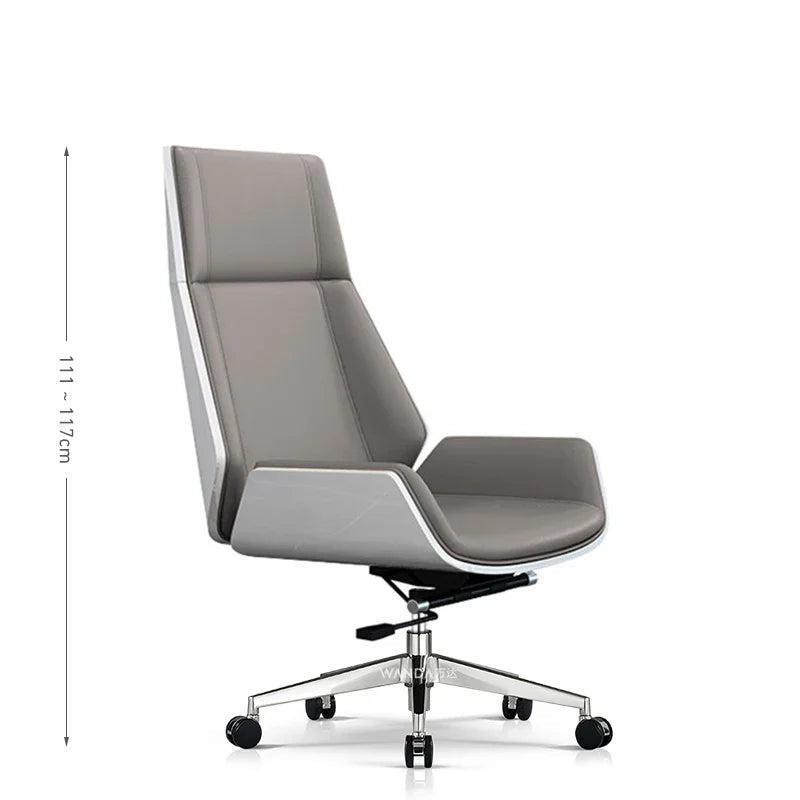 Elastic Leather Office Chair Ergonomic Modern — Blue | KIMLUD