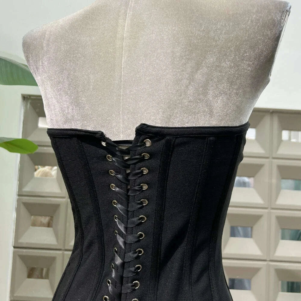 KIMLUD, Sexy Strapless Bodycon Dresses for Women 3D Floral Fashion Party Evening Club Bandage Dress Formal Elegant Slim Birthday Gowns, KIMLUD Womens Clothes